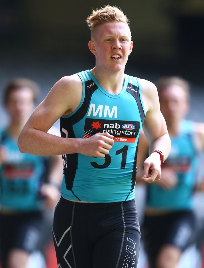 AFL 2015 Media - NAB AFL Draft Combine Day 3 MELBOURNE, AUSTRALIA - OCTOBER 11: Clayton Oliver runs a 3km time trial during day 3 of the 2015 NAB AFL Draft Combine at Etihad Stadium, Melbourne on October 11, 2015. (Photo: Rob Prezioso/AFL Media)
